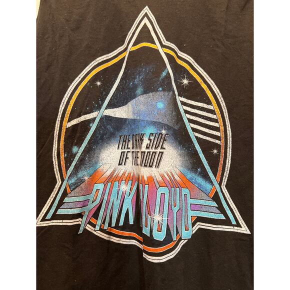 Pink Floyd Women’s Scoop Neck Triangle Triad‎ Cut out Back Tank Top Size L Black - Picture 2 of 4